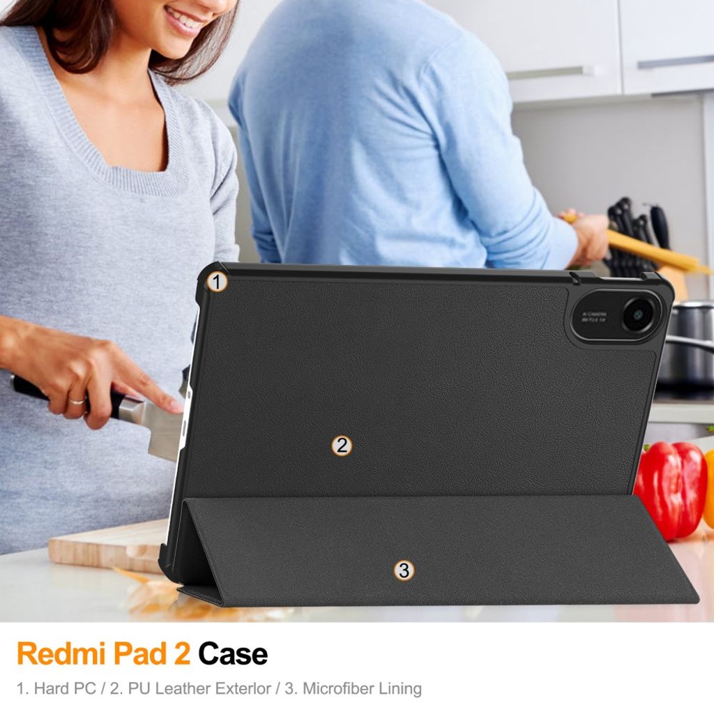 Xiaomi Redmi Pad 2 Cover with Stand - Black