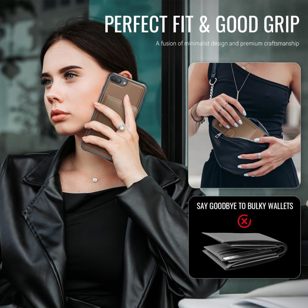 JEEHOOD iPhone 7 Plus / 8 Plus Cover med MagSafe - Brun