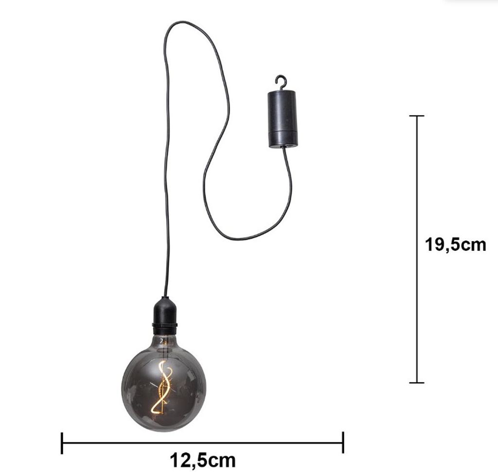 Star Trading Bowl hangende LED-gloeilamp – zwart