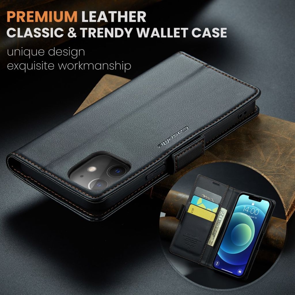 CASEME iPhone 12 / 12 Pro Etui med Kortplads - Sort