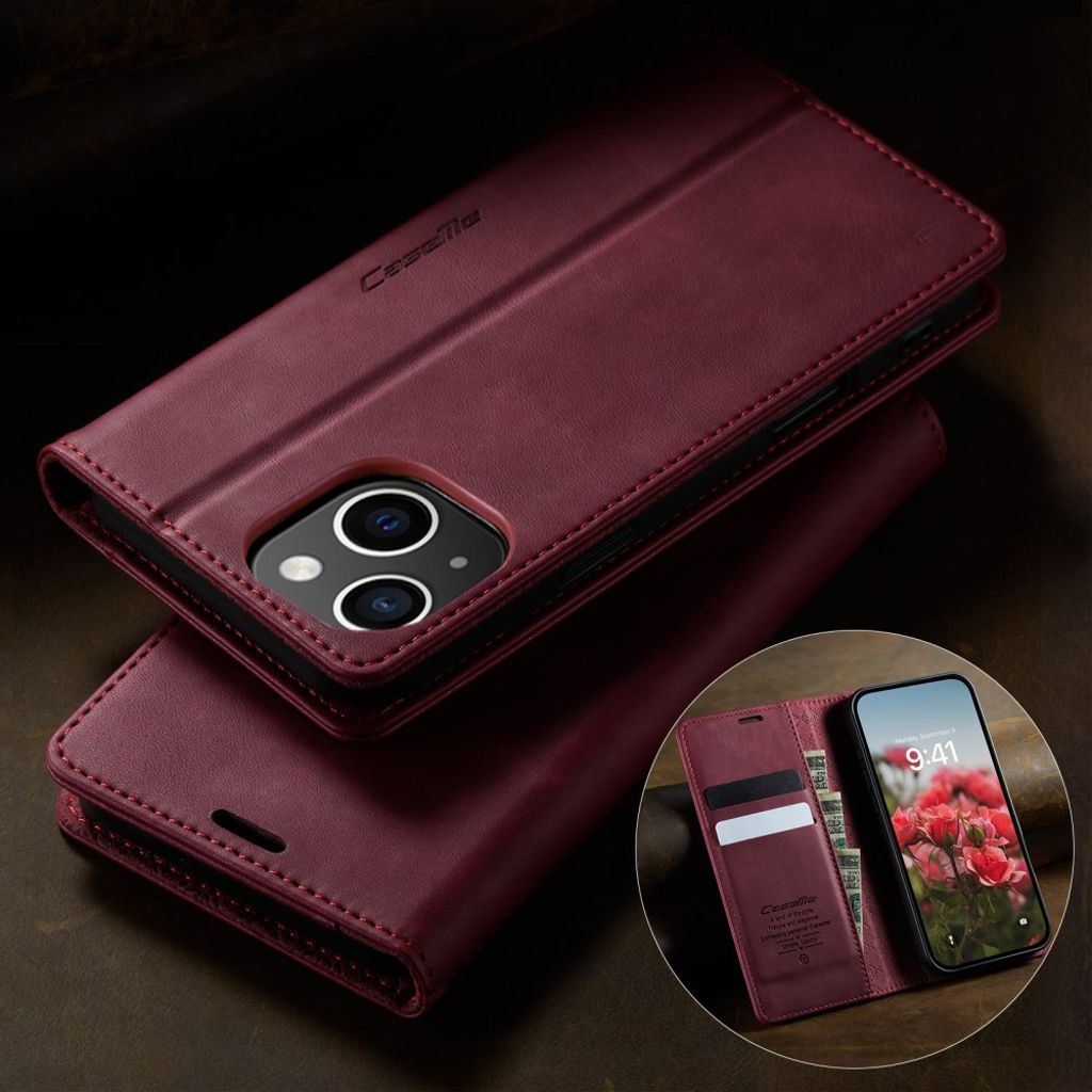 CASEME iPhone 13 mini Plånboksfodral RFID-blockerande – Röd