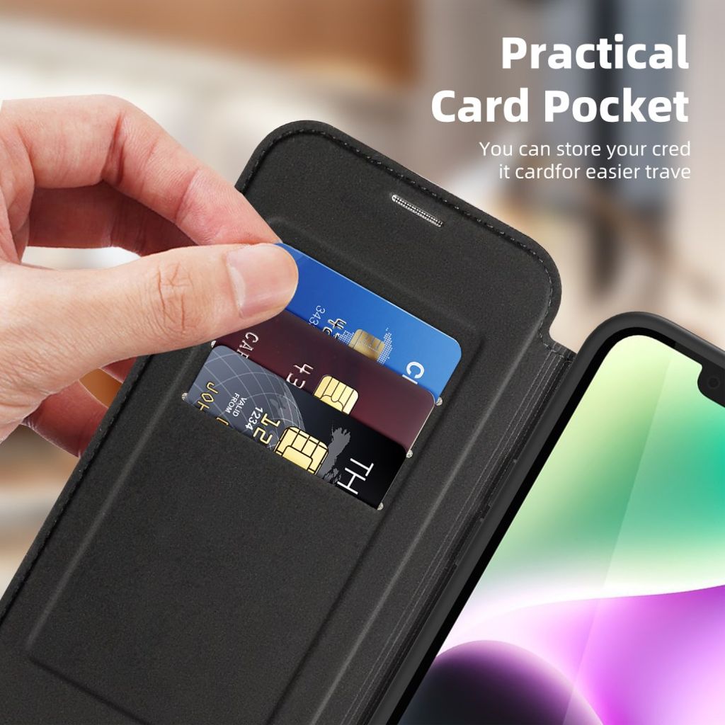 iPhone 14 Plus Lommeboketui MagSafe RFID-blokkerende - Svart