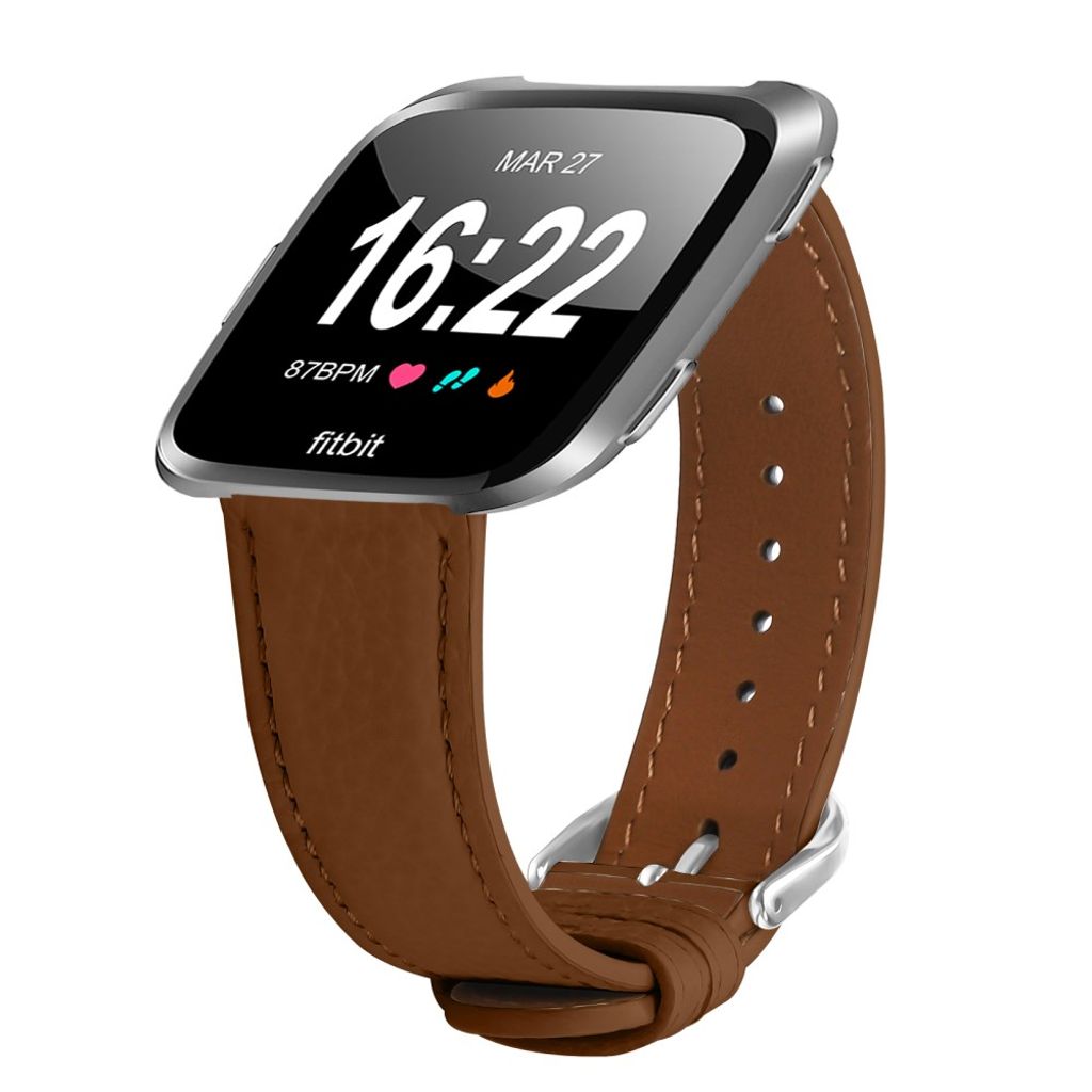 Fitbit Versa/Versa Lite/Versa 2 Urrem PU Læder – Brun