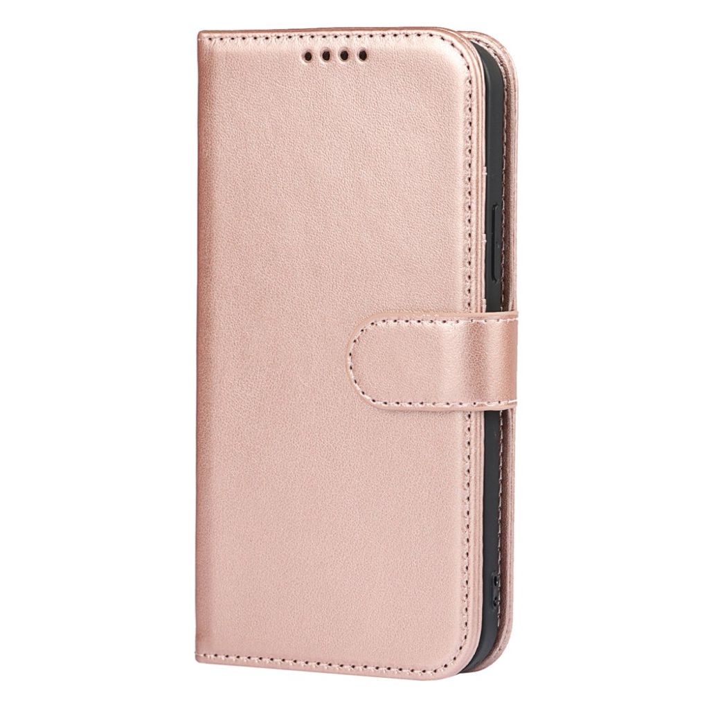 iPhone 14 Plus Lommeboketui PU-lær Stativ - Rose gull