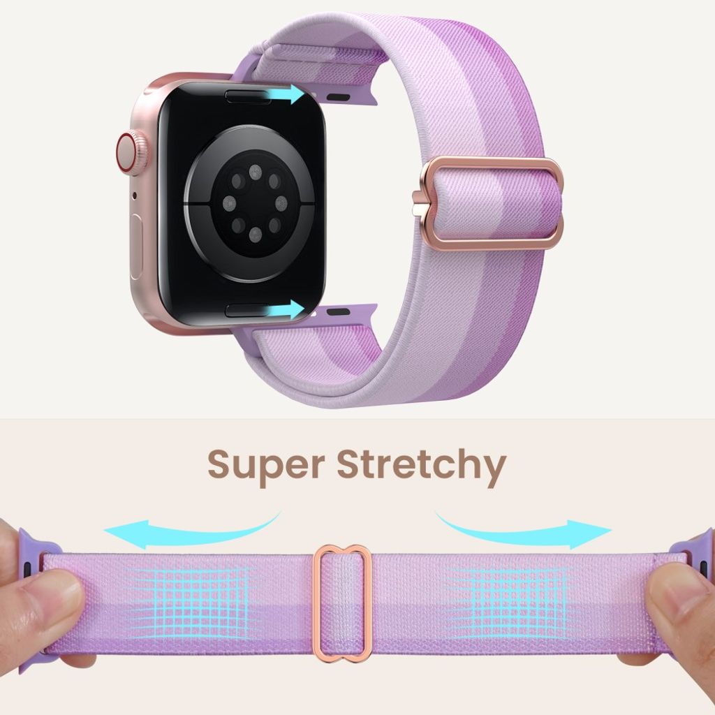 AHASTYLE WE26 Apple Watch 49 / 46 / 44 / 42mm Punottu nailoninen kellonranneke - Violetti