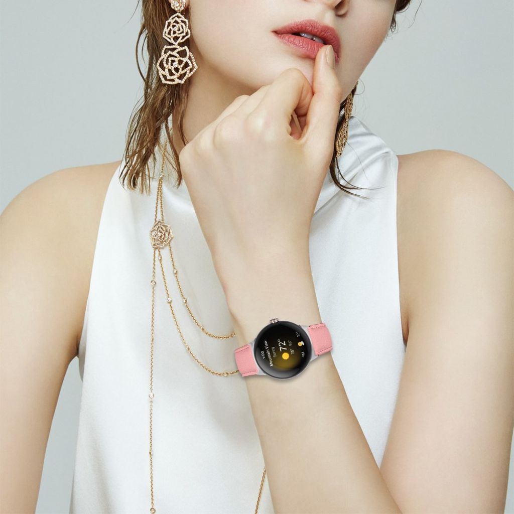 Google Pixel Watch 4 41mm etc. Watch Strap in Leather - Pink