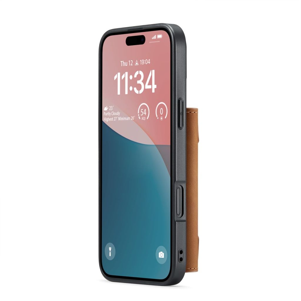 DG.MING iPhone 17 Cover med Pung - Brun
