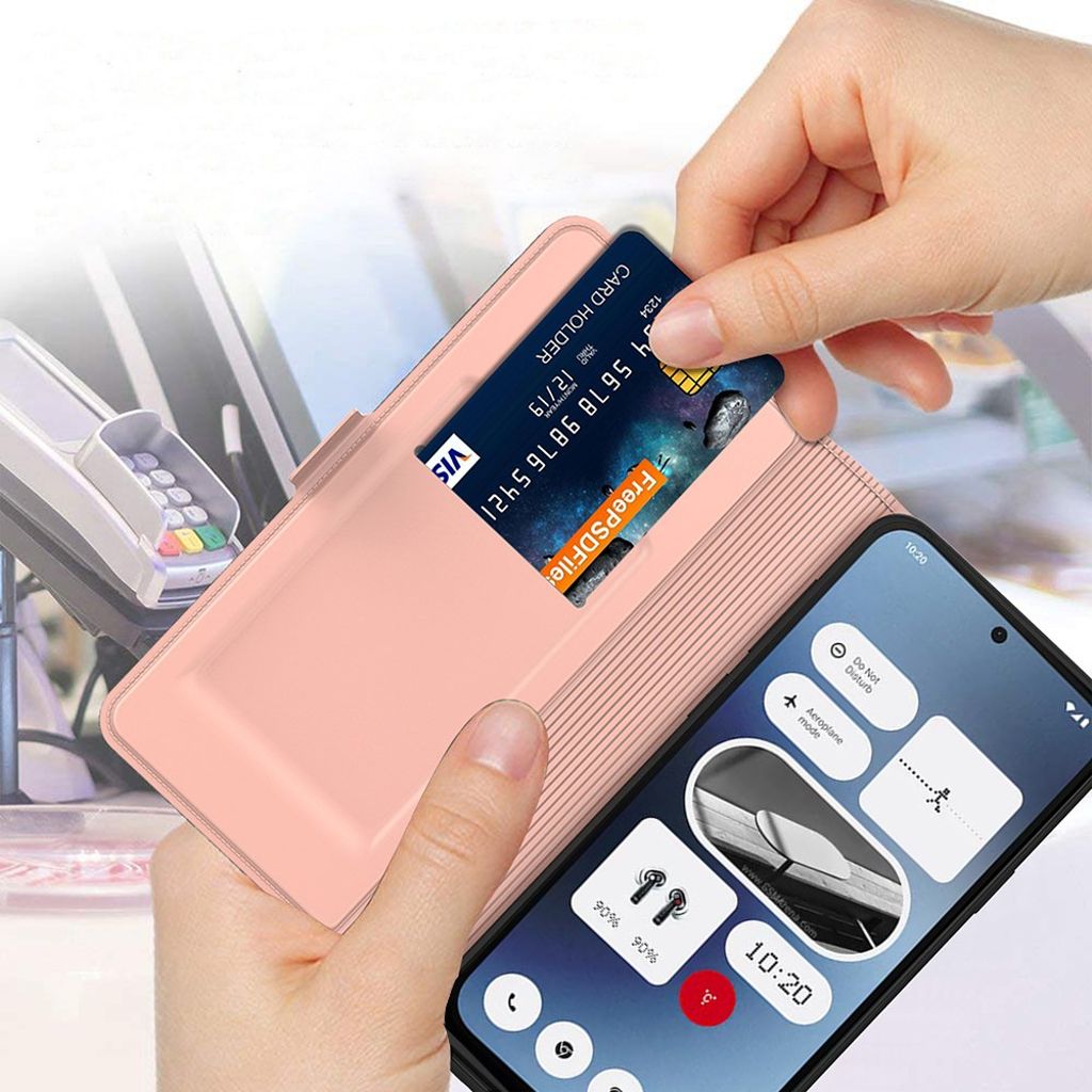 Nothing Phone (3) 5G Wallet Cover Card Holder Stand - Rose Gold