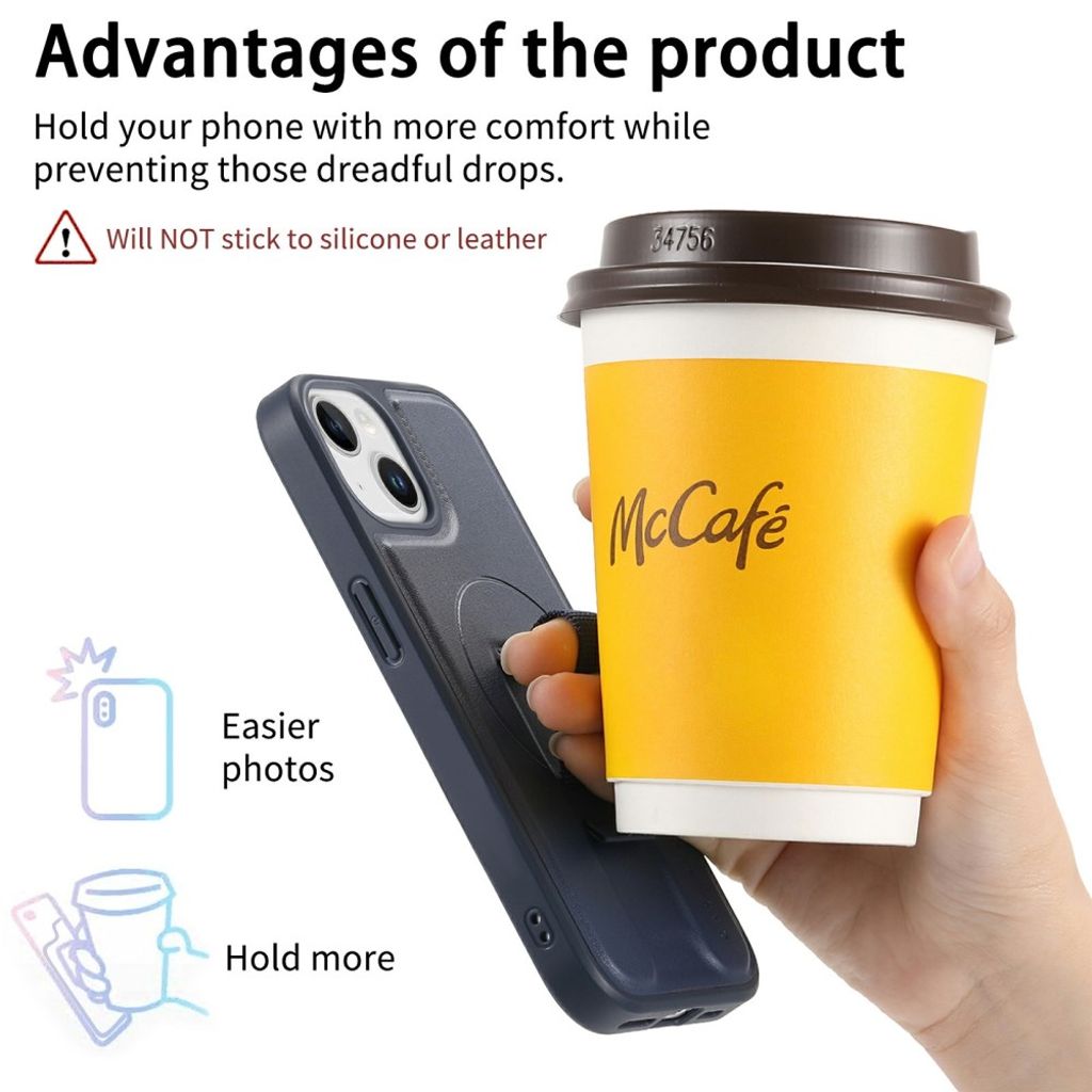 BETOPNICE iPhone 14 Plus MagSafe Cover med Aftagelig Kortholder - Blå