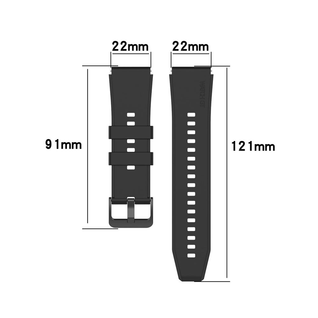 Huawei Watch GT2 Pro/GT 2e/GT/GT2 Silikon Klokkereim – Svart