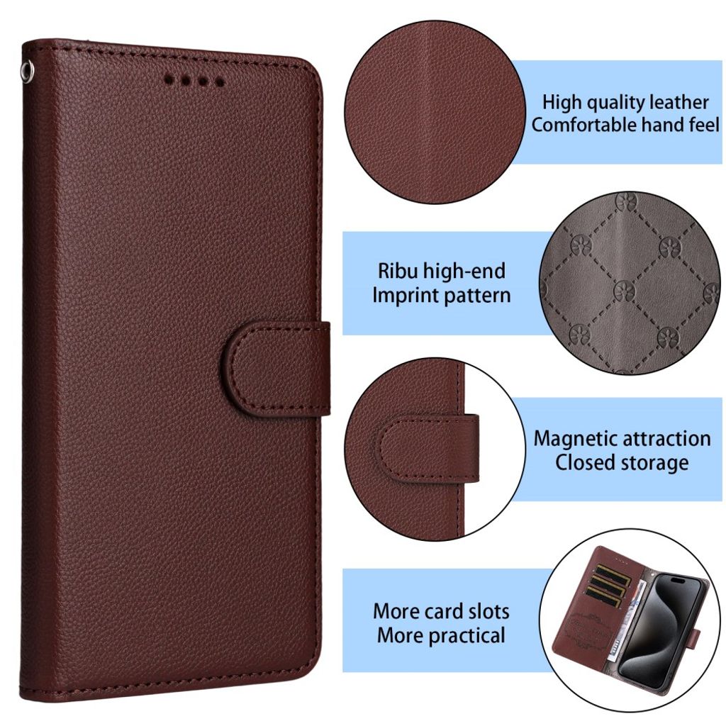 Motorola Moto G86 Power 5G / G86 5G Wallet Cover RFID Blocking – Brown