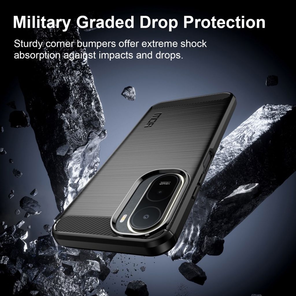 Xiaomi Poco C85x/Redmi A7 Pro Skal Kolfiber TPU - Svart