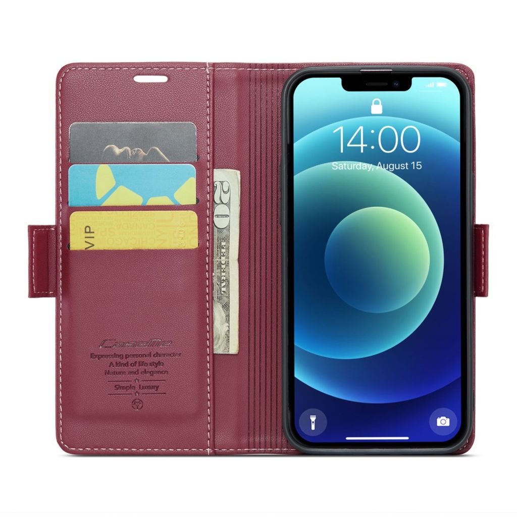 CASEME iPhone 12 / 12 Pro Etui med Kortplads - Rød