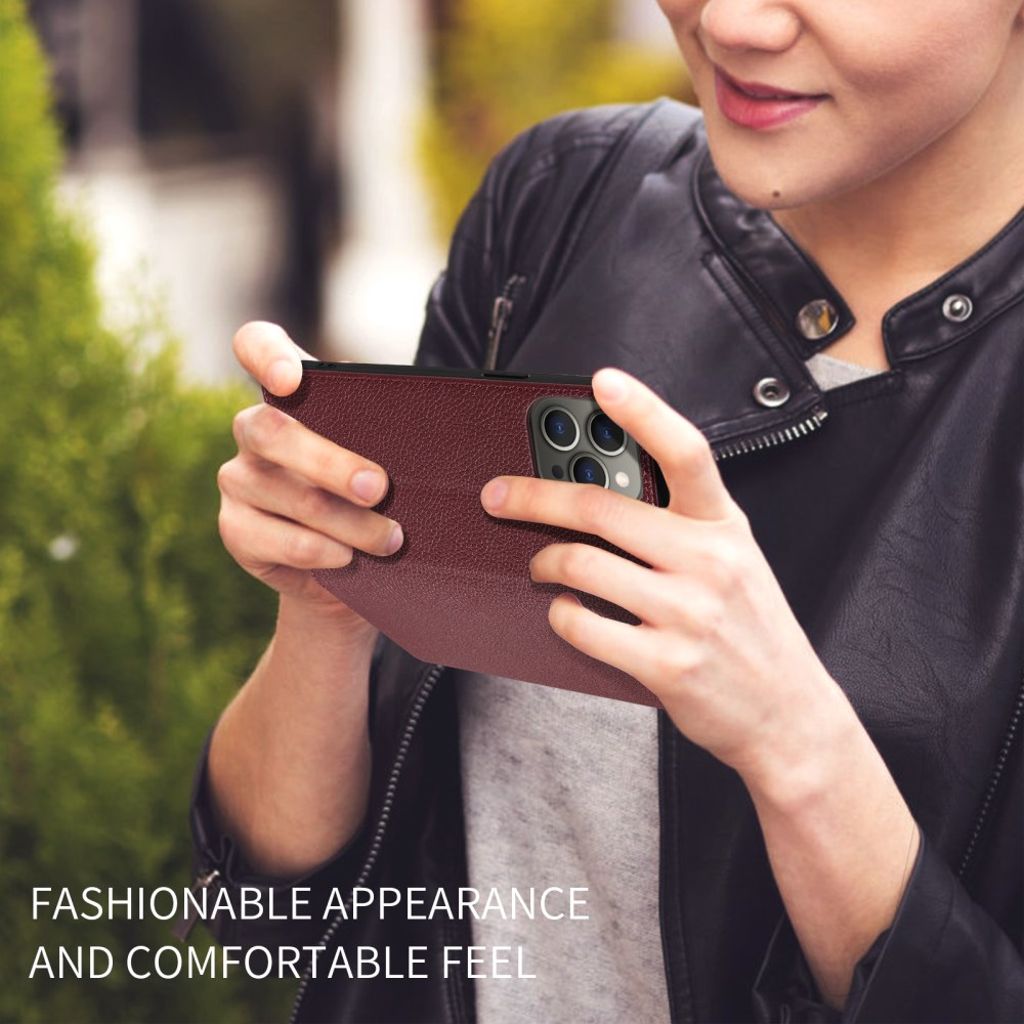 iPhone 14 Pro Wallet Cover RFID Blocking MagSafe Compatible - Red