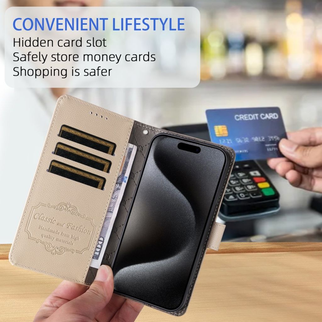 Motorola Moto G86 Power 5G / G86 5G Wallet Cover RFID Blocking – Creamy White