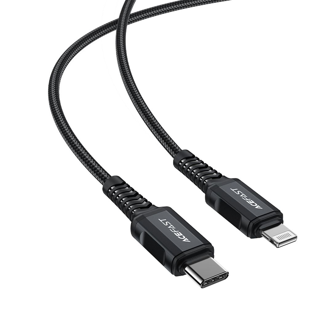 Acefast C4-01 Lightning til USB-C PD kabel 30W 1.8m sort