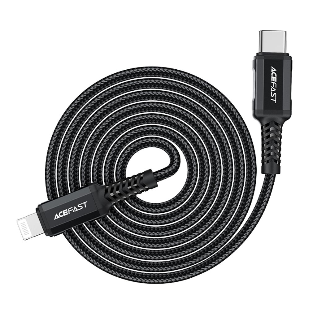 Acefast C4-01 Lightning til USB-C PD kabel 30W 1.8m sort