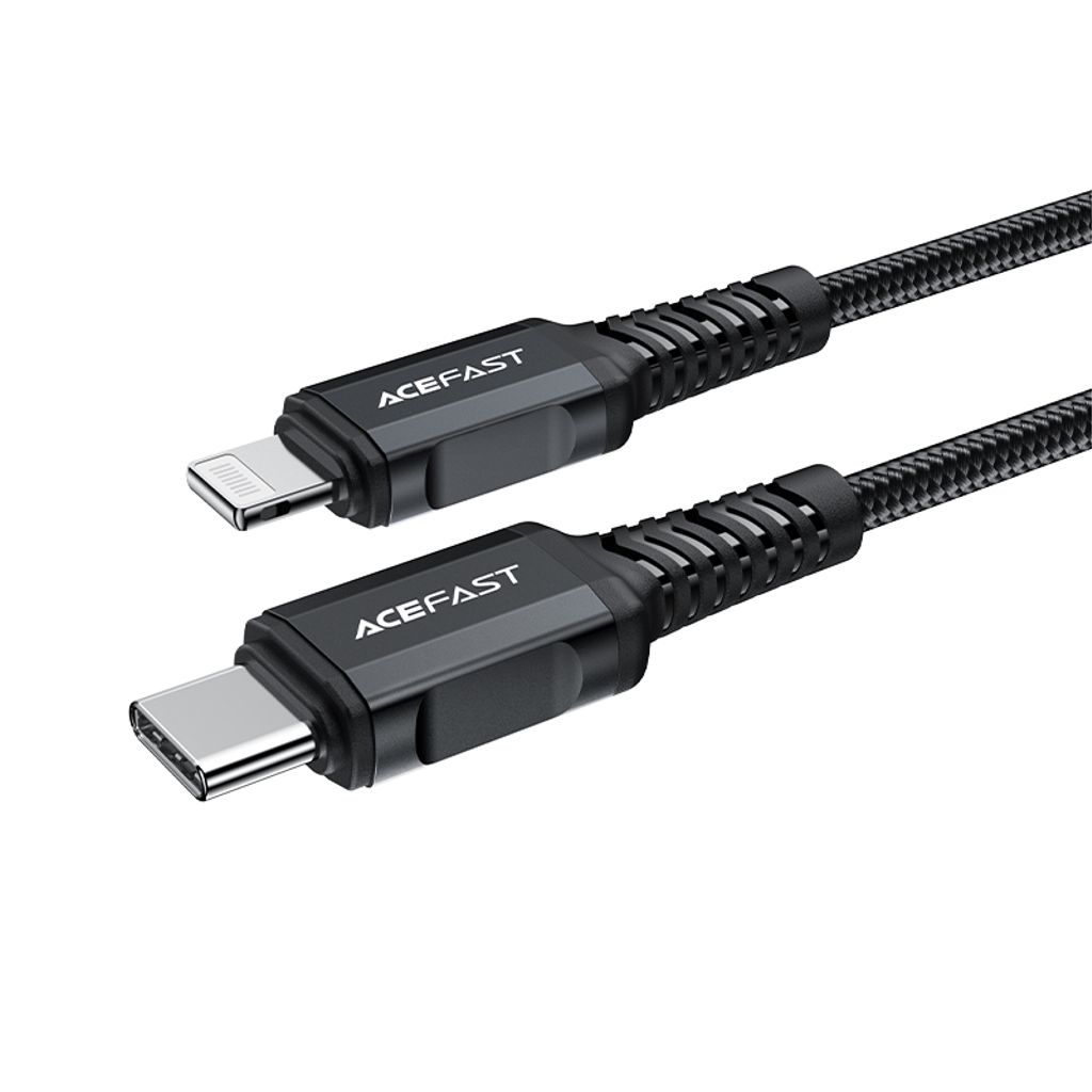 Acefast C4-01 Lightning til USB-C PD kabel 30W 1.8m sort