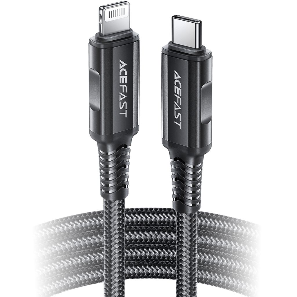 Acefast C4-01 Lightning til USB-C PD kabel 30W 1.8m sort