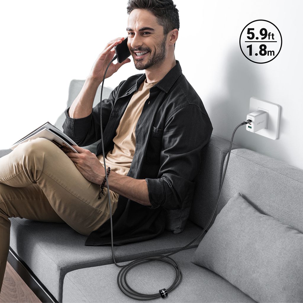 Acefast C4-01 Lightning til USB-C PD kabel 30W 1.8m sort