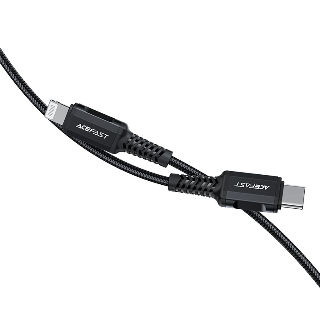 Acefast C4-01 Lightning til USB-C PD kabel 30W 1.8m sort