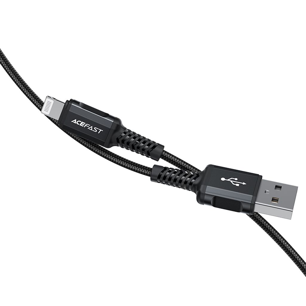 Acefast MFI USB–Lightning kabel 1.8m 2.4A svart