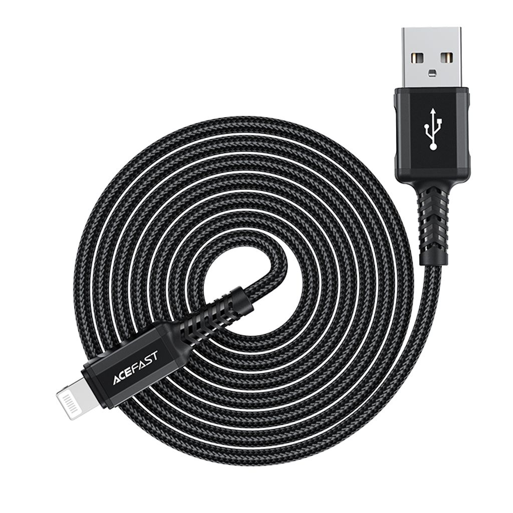 Acefast MFI USB–Lightning kabel 1.8m 2.4A svart