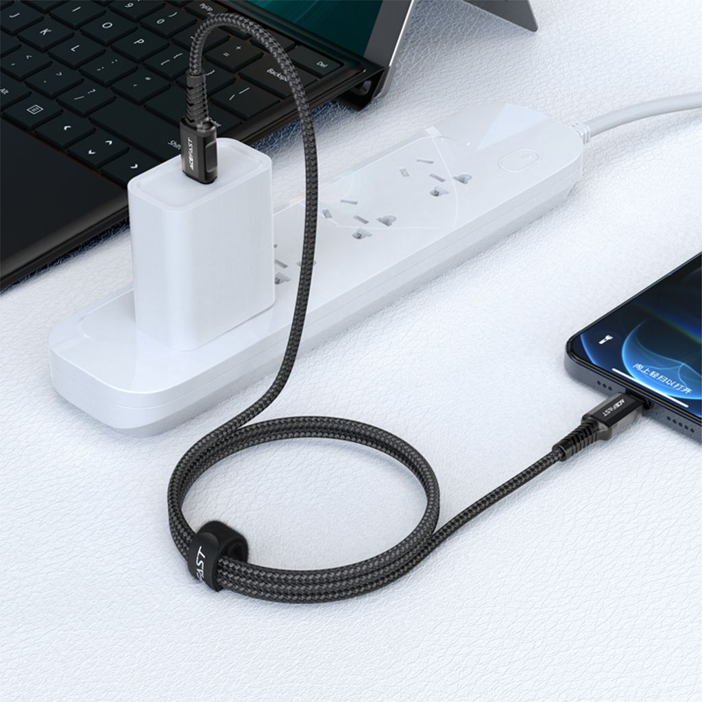 Acefast C1-01 Lightning – USB-C MFi PD -kaapeli 30W 3A 1,2m, musta