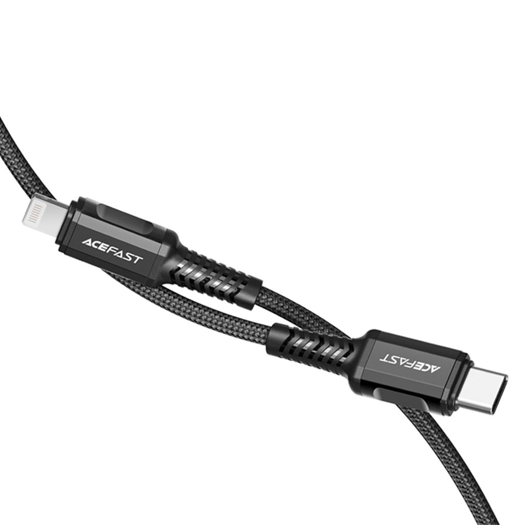 Acefast C1-01 Lightning – USB-C MFi PD -kaapeli 30W 3A 1,2m, musta