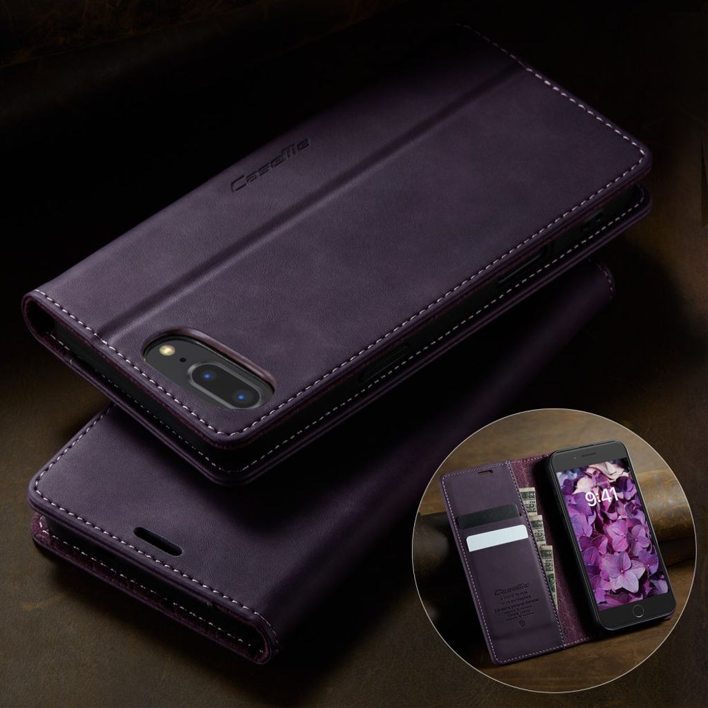 CASEME iPhone 6 Plus / 7 Plus / 8 Plus Kotelo Jalusta - Violetti