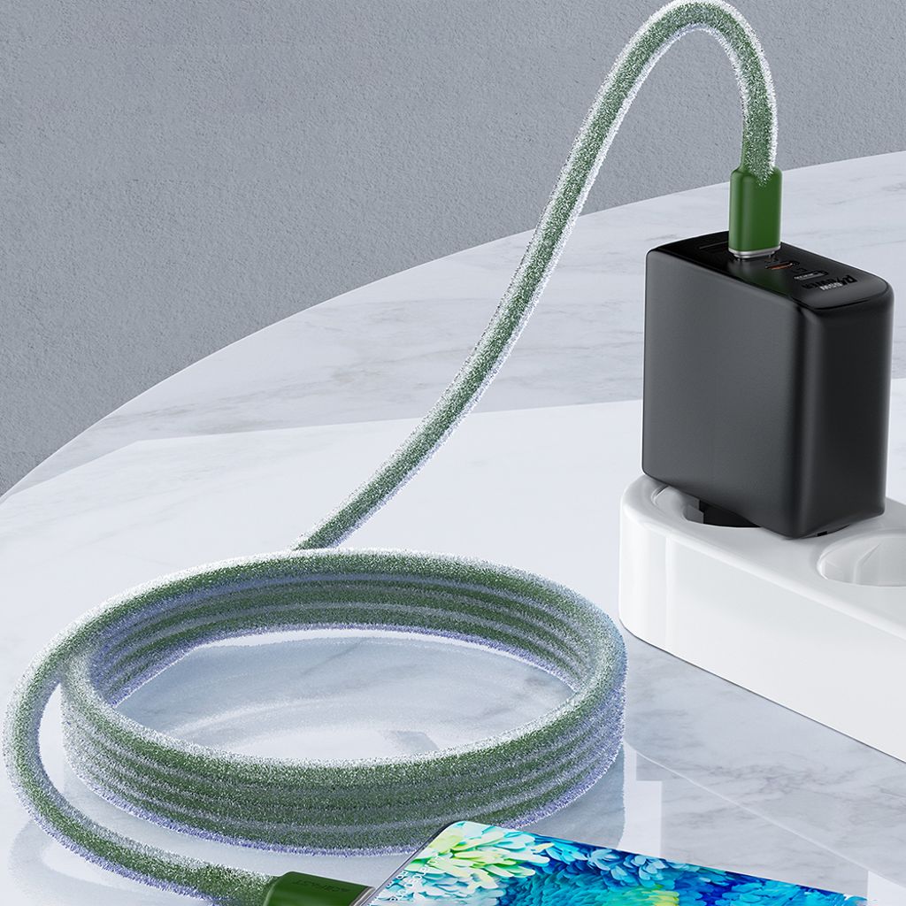 Acefast C2-03-CC USB-C til USB-C kabel 60W 3A 1.2m grøn