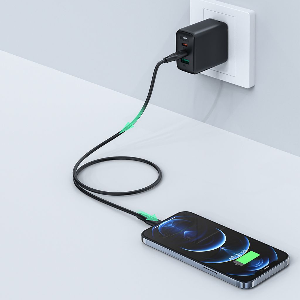 Acefast C3-01 Lightning til USB-C PD kabel 30W 3A 480Mb/s 1,2m - hvid