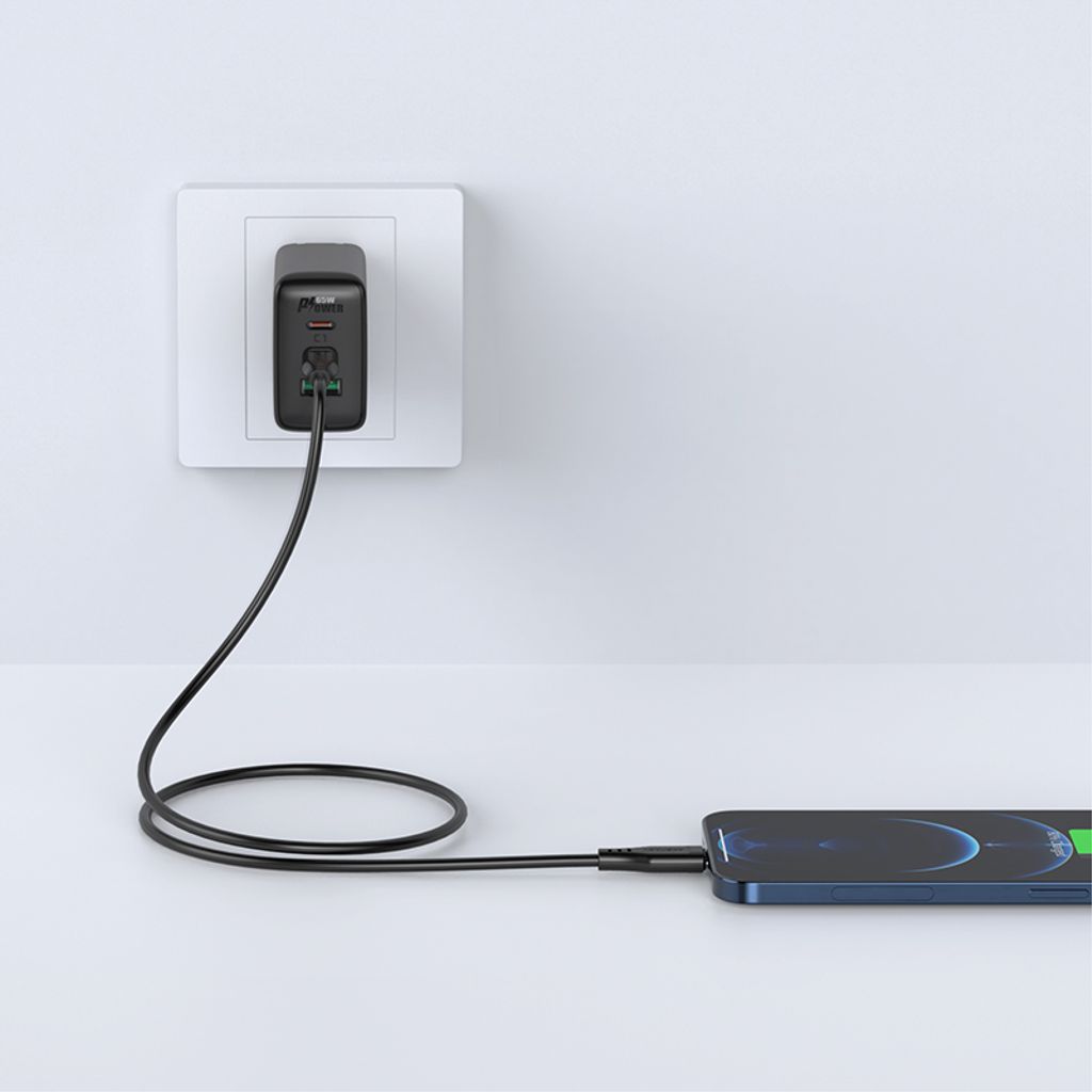 Acefast C3-01 Lightning til USB-C PD kabel 30W 3A 480Mb/s 1,2m - hvid