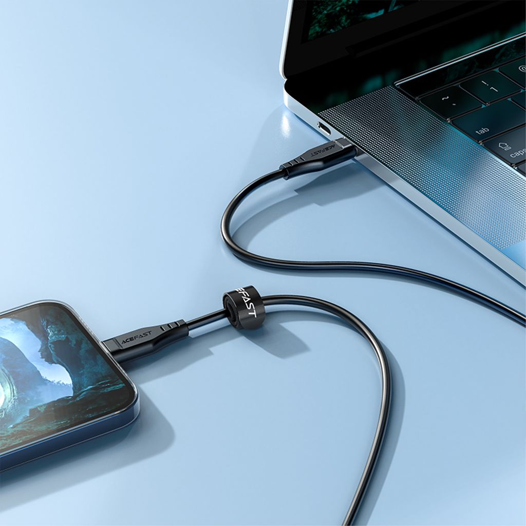 Acefast C3-01 Lightning til USB-C PD kabel 30W 3A 480Mb/s 1,2m - hvid