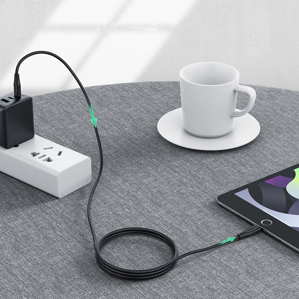 Acefast C3-01 Lightning til USB-C PD kabel 30W 3A 480Mb/s 1,2m - hvid
