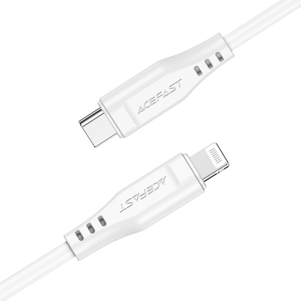 Acefast C3-01 Lightning til USB-C PD kabel 30W 3A 480Mb/s 1,2m - hvid