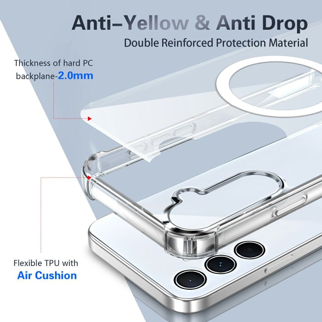 Samsung Galaxy S26 FE/S25 FE MagSafe Stötsäkert Skal - Transparent