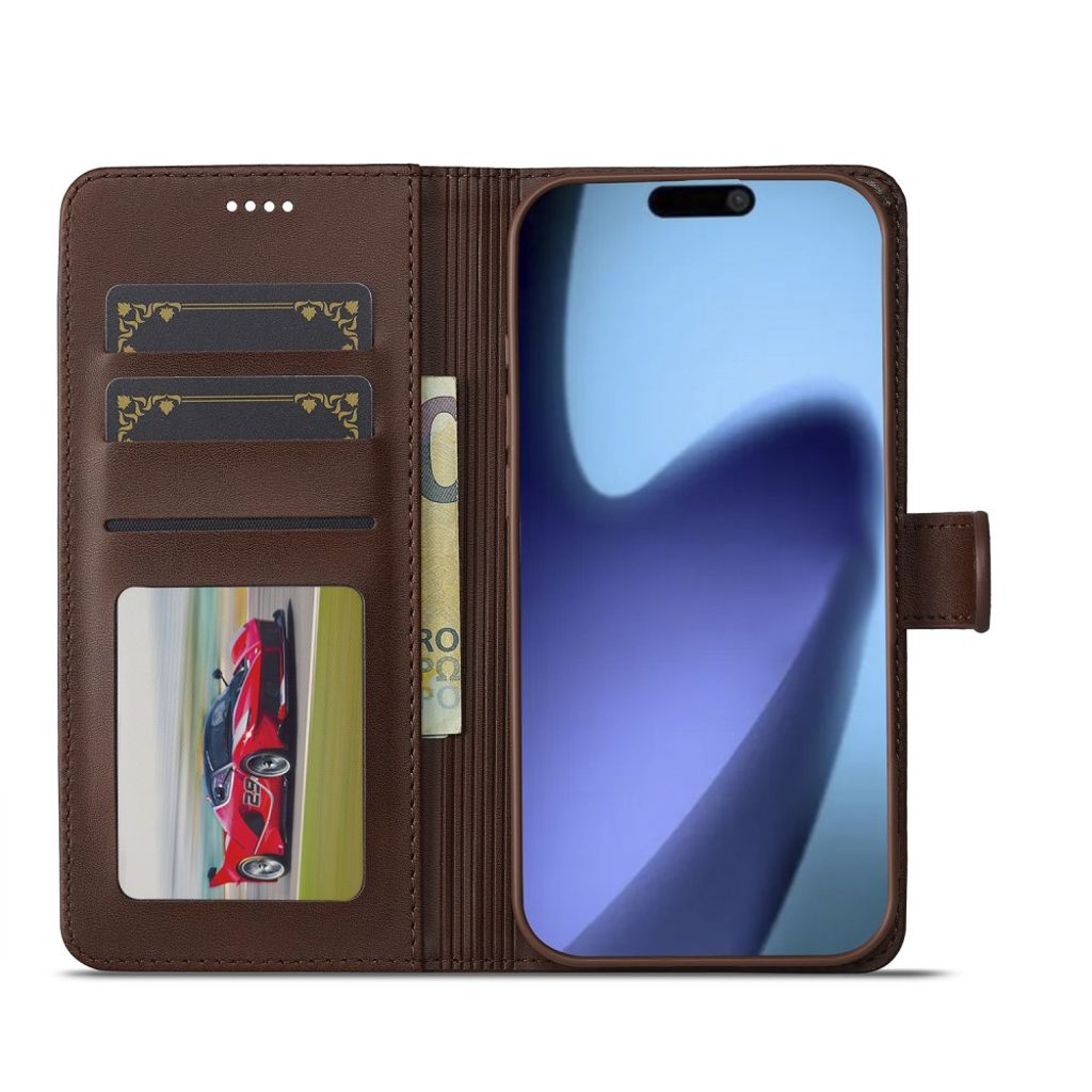 LC.IMEEKE iPhone Air Lompakkokotelo jalustalla - Ruskea