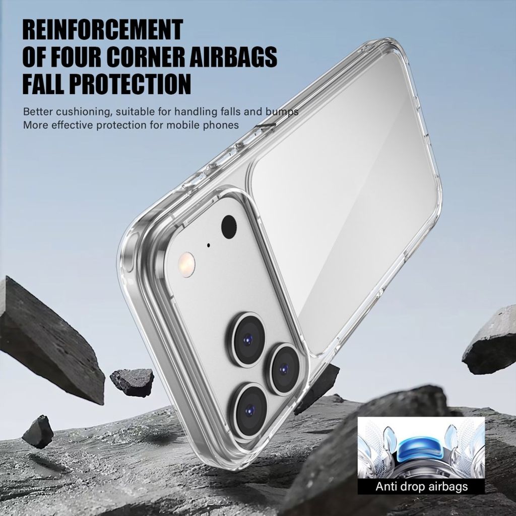 IPAKY iPhone 18 Pro Max/17 Pro Max kuori iskunkestävä - läpinäkyvä