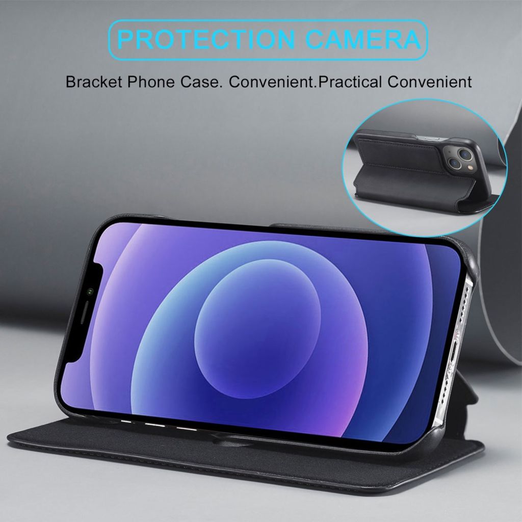 LC.IMEEKE iPhone 13 Mini Plånboksfodral med Korthållare – Svart