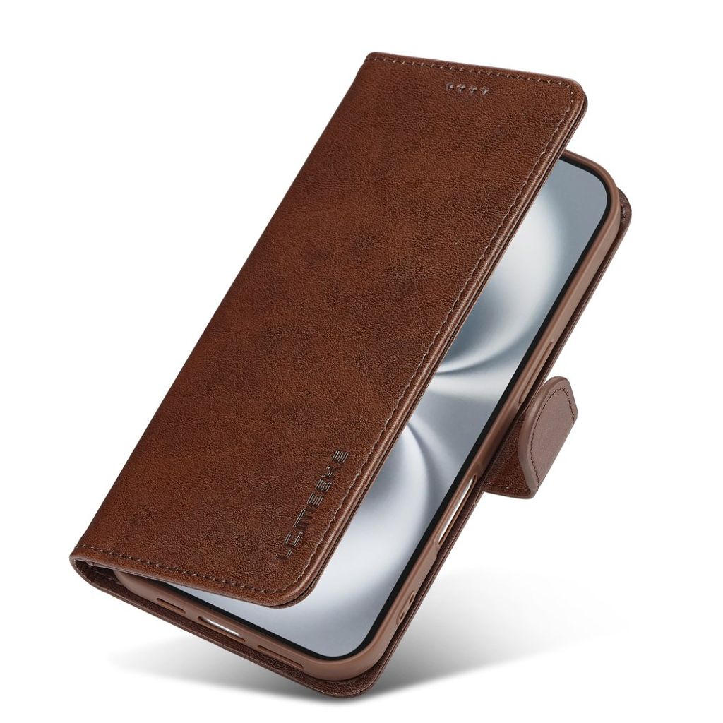 LC.IMEEKE iPhone 17 Wallet Cover with Stand - Brown