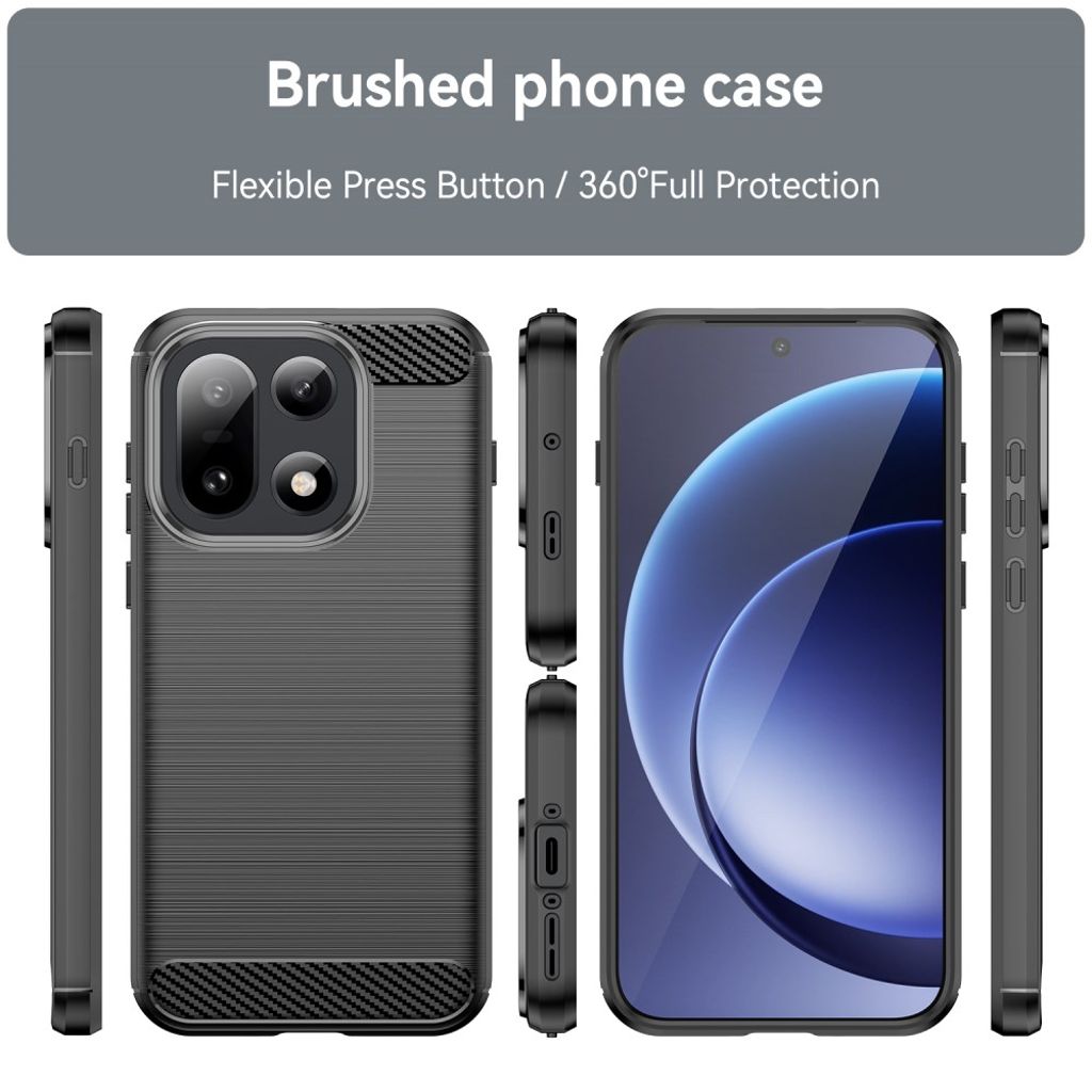 OnePlus 15 5G Kuori Hiilikuitukuvio Harjattu - Musta