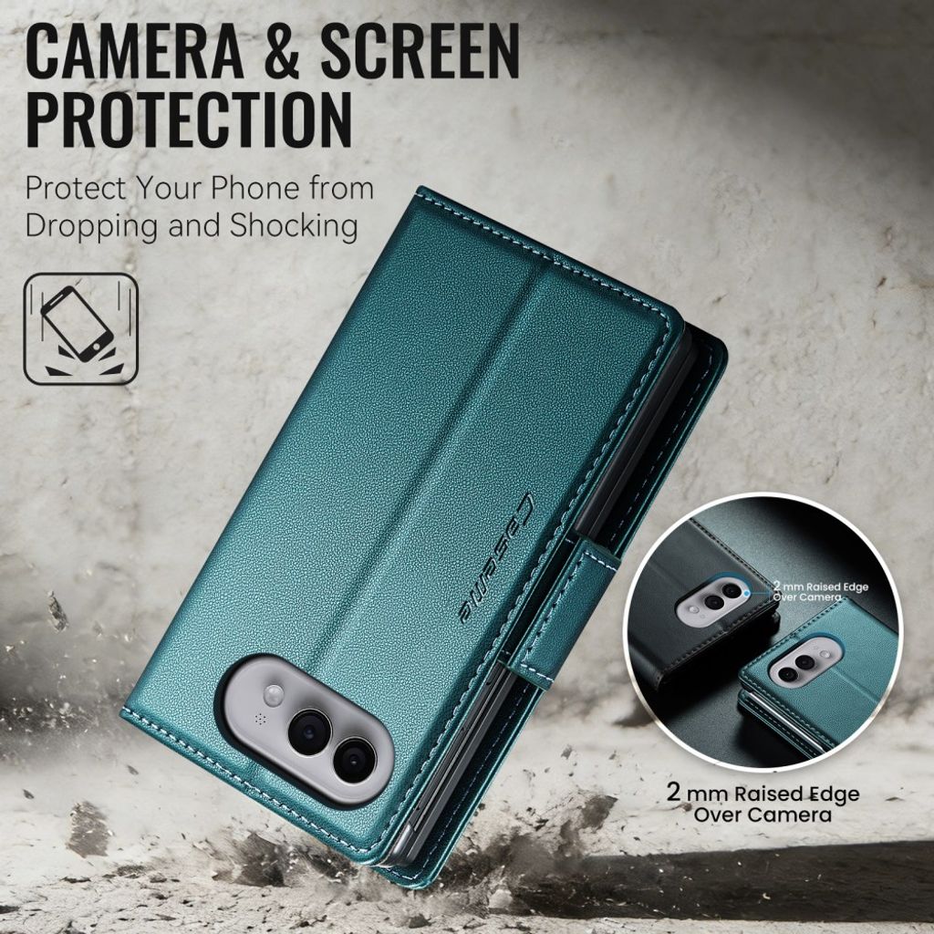 CASEME iPhone Duo Lompakkokotelo RFID-suojauksella - Vihreä