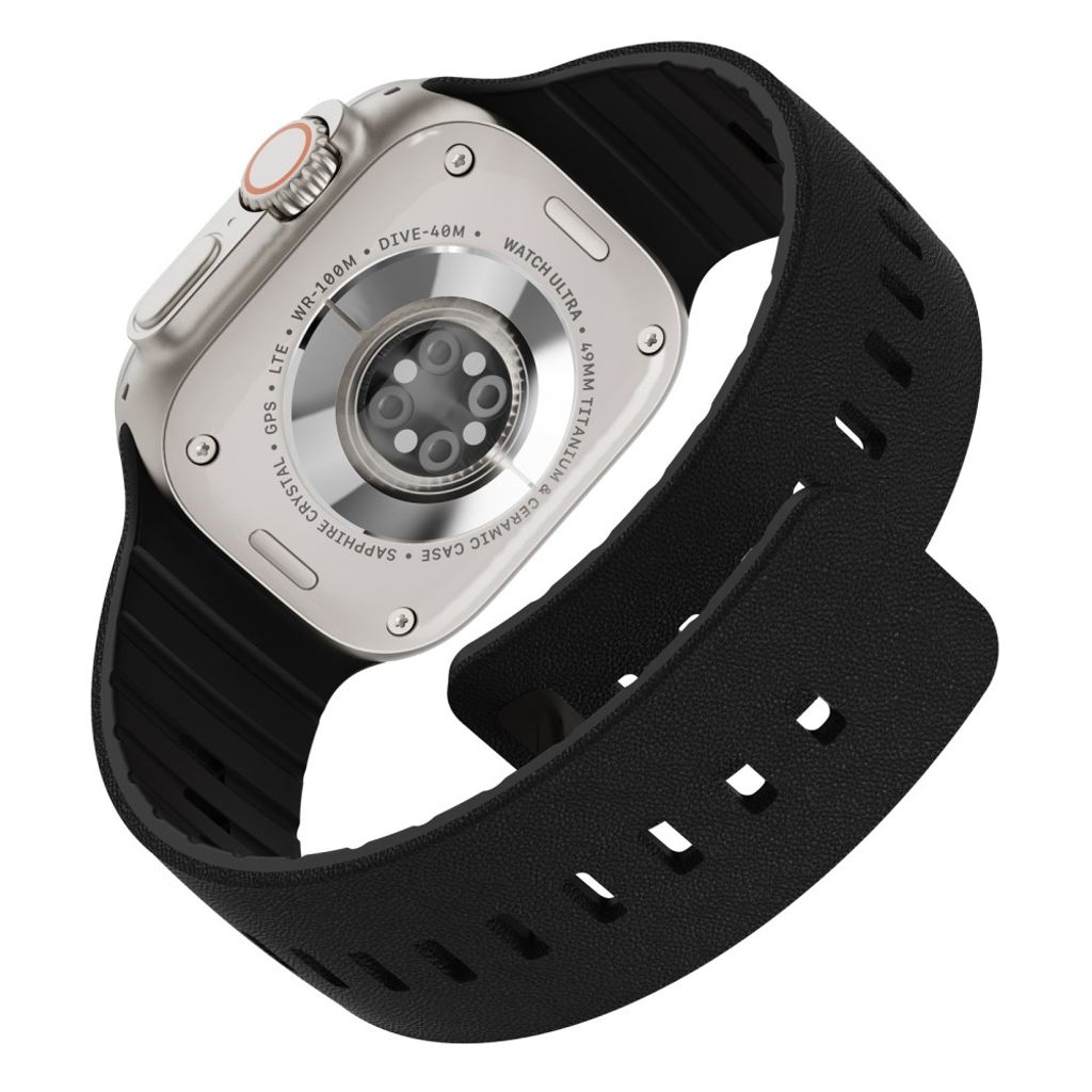 Apple Watch 42/41/40/38mm Klockarmband i texturerat silikon - Svart