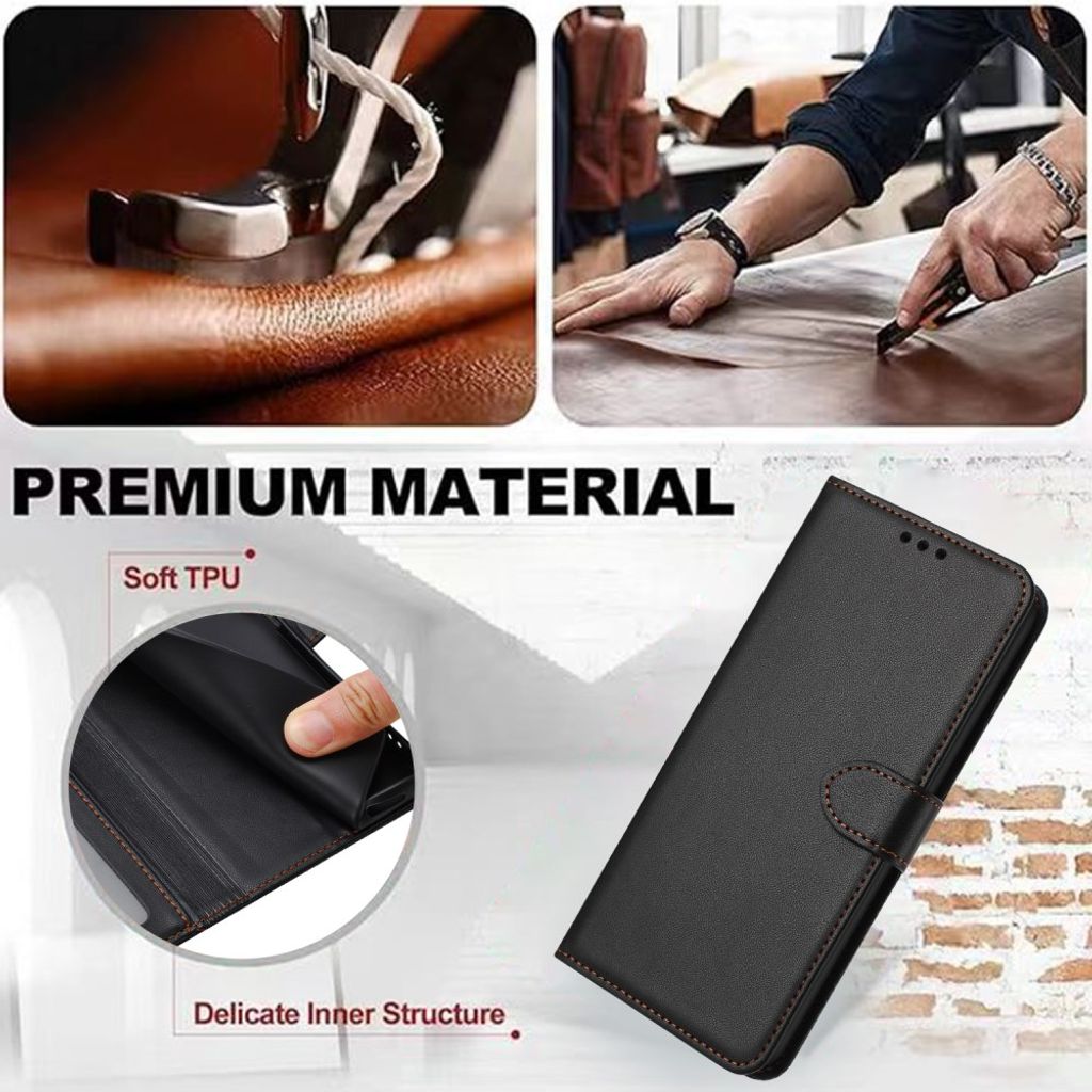iPhone 18 Pro Max/17 Pro Max Lommeboketui med Stativ og Stropp - Svart