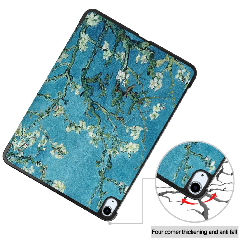 iPad Air 11" 2026/2025/2024 Tri-fold etui med mønster - Blå