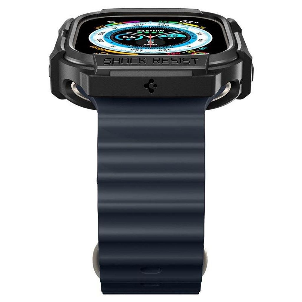 Spigen Apple Watch Ultra 4/3/2/1 49mm kuori Rugged Armor - Musta