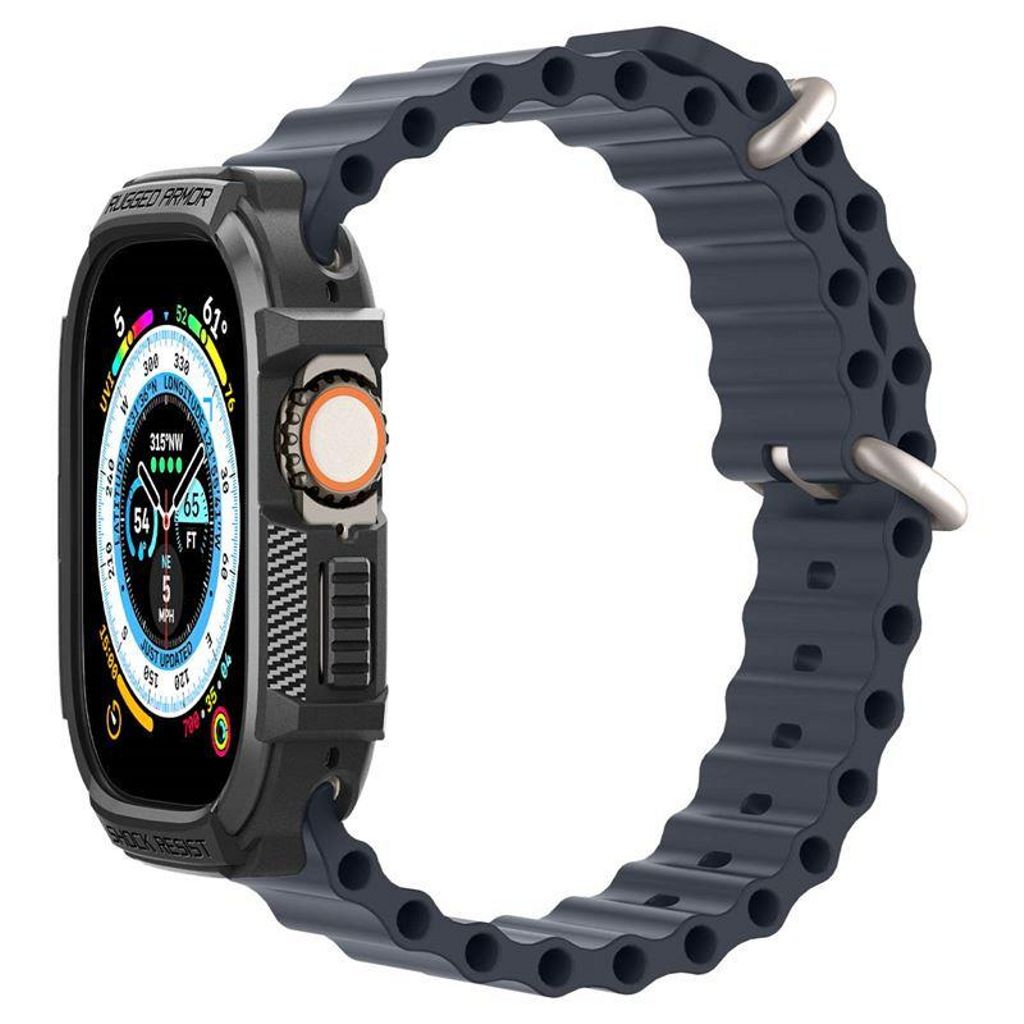 Spigen Apple Watch Ultra 4/3/2/1 49mm kuori Rugged Armor - Musta