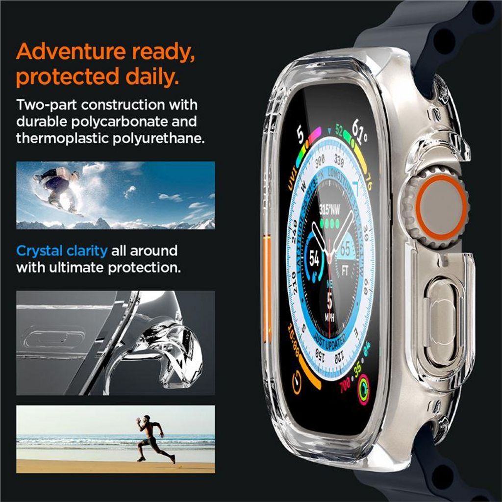 Spigen Apple Watch Ultra 4/3/2/1 49mm Skal Ultra Hybrid - Transparent