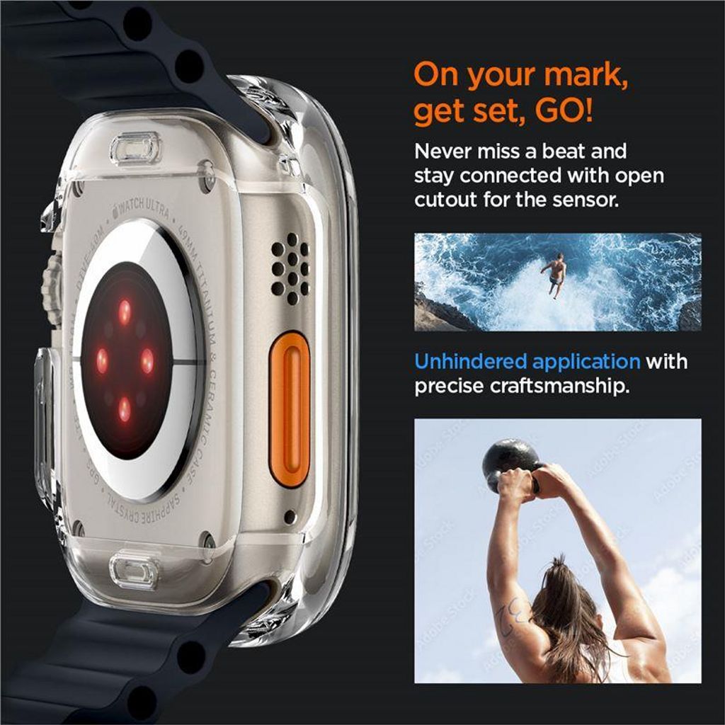 Spigen Apple Watch Ultra 4/3/2/1 49mm Skal Ultra Hybrid - Transparent
